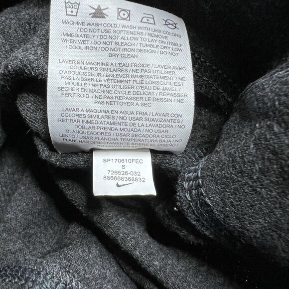Nike Pullover Sweatshirt SMALL Standard Fit Sweater Dark Gray Swoosh Long Sleeve - Picture 7 of 12